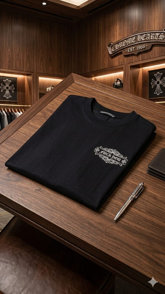 Premium Men's Black Embroidered  Oversized T-Shirt