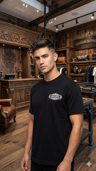 Premium Men's Black Embroidered  Oversized T-Shirt