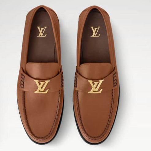 Men’s Premium Brown Leather Loafers – Elegant Slip-On Formal & Casual Shoes