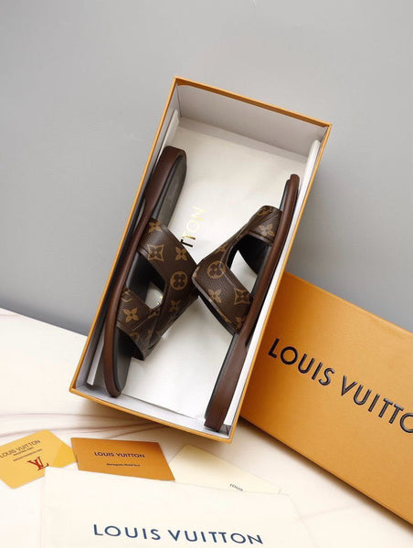Luxury Monogram Cross Strap Slide Sandals for Men