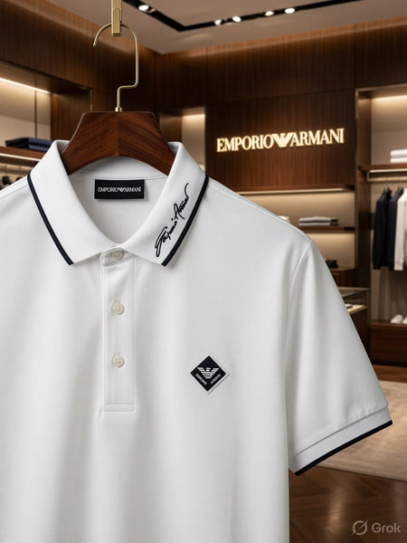 Premium White Signature Collar Polo T-Shirt for Men