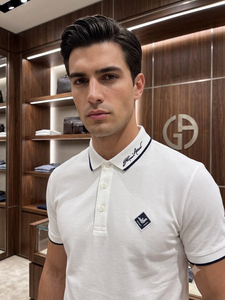 Premium White Signature Collar Polo T-Shirt for Men