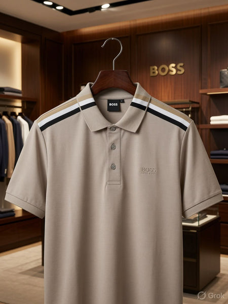 Men's Premium Beige Polo T-Shirt – Classic Fit Casual Tee