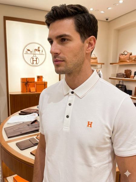 Luxury imported Polo T-Shirt with Signature H Logo