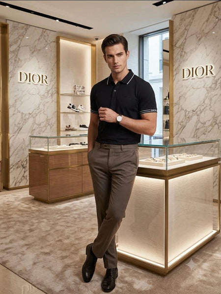 Premium Black Polo T-Shirt for Men | Classic Contrast Collar