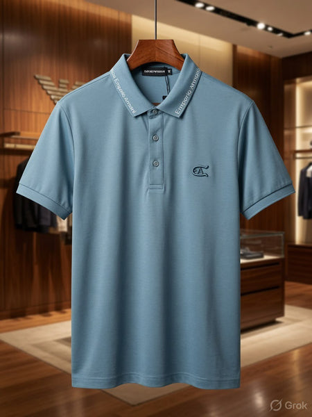 Men's Premium Sky Blue Polo T-Shirt   Regular Fit | Classic Collar Casual Wear