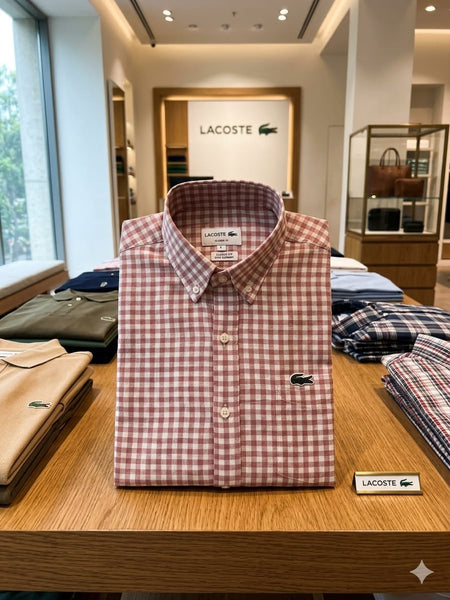 Men's Premium Pink & White Checked Full Sleeve Shirt