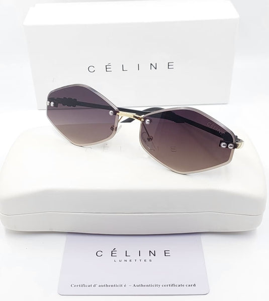 Premium Rimless Geometric Sunglasses for Men & Women Stylish Metal Frame Eyewear