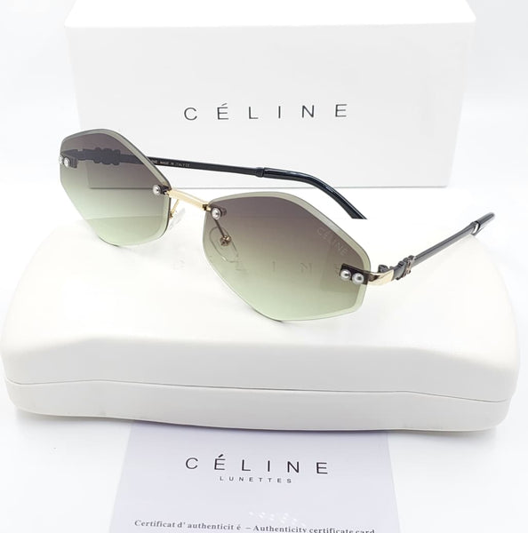 Premium Rimless Geometric Sunglasses for Men & Women Stylish Metal Frame Eyewear