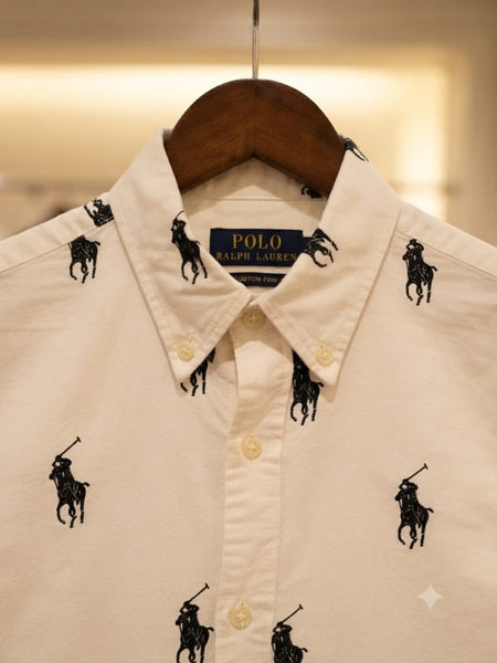 Men's Premium Brand Logo Printed Full Sleeve Casual Shirt