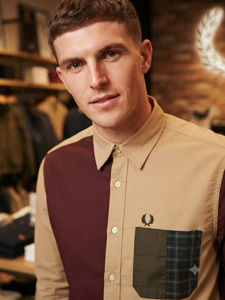 Men Premium Color Block Full Sleeve Casual Shirt