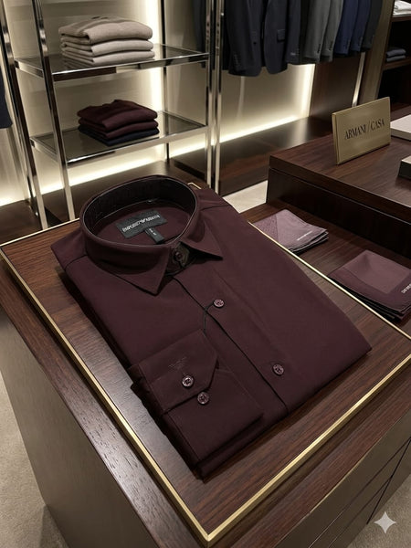 Men’s Premium Wine Formal Shirt | Elegant Full Sleeve Casual & Office Wear
