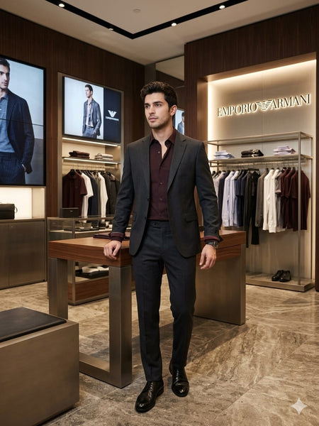 Men’s Premium Wine Formal Shirt | Elegant Full Sleeve Casual & Office Wear