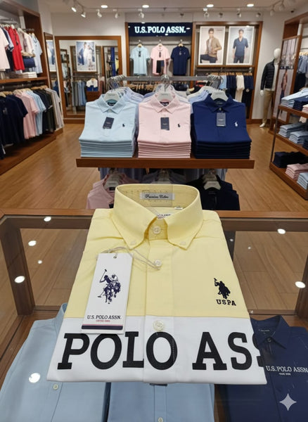 Men Premium Yellow & White Color Block Casual Shirt Stylish Full Sleeve Fashion Wear