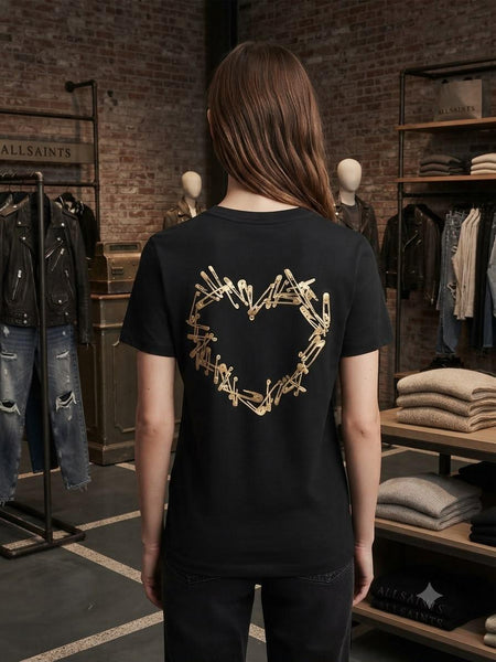 Women Black Graphic Print T-Shirt Stylish Casual Everyday Wear