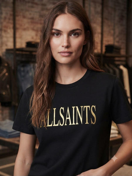 Women Black Graphic Print T-Shirt Stylish Casual Everyday Wear