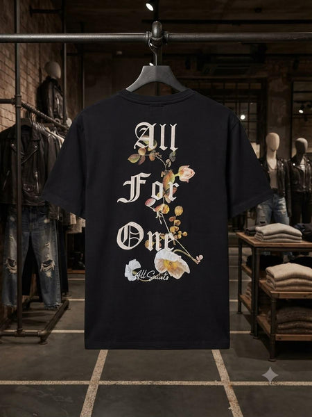 Women Black Floral Graphic Print T-Shirt – Stylish Casual Everyday Wear