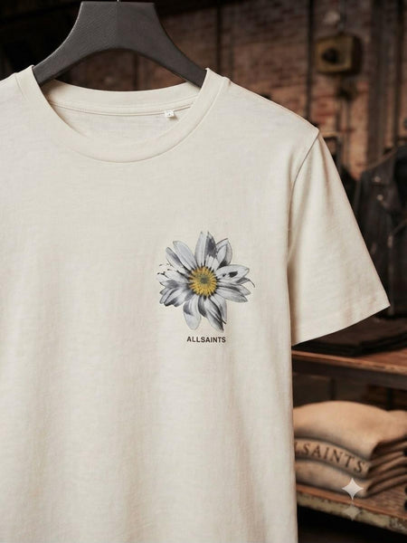 Women Cream Floral Graphic T-Shirt – Stylish Casual Everyday Wear