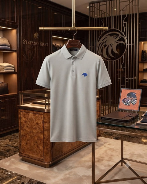 Premium Grey Polo T-Shirt with Signature Brand  Logo
