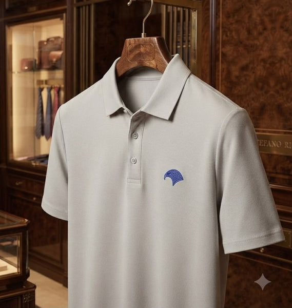 Premium Grey Polo T-Shirt with Signature Brand  Logo