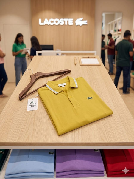 Men Yellow Striped Collar Polo T-Shirt – Stylish Casual Short Sleeve Tee