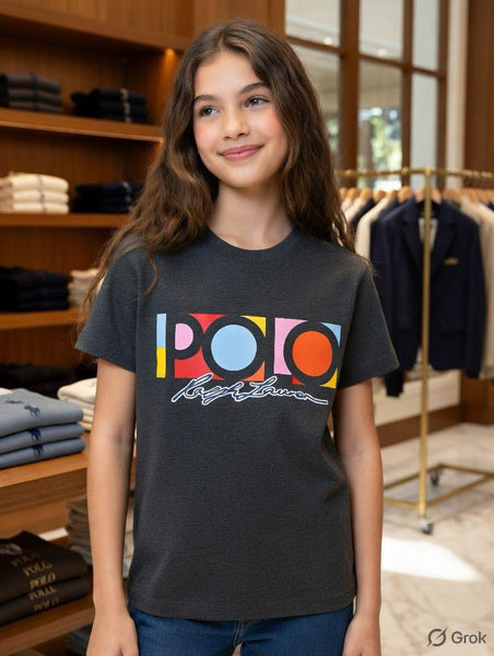 Premium Imported Retro Color-Block Polo Graphic Tee For Women