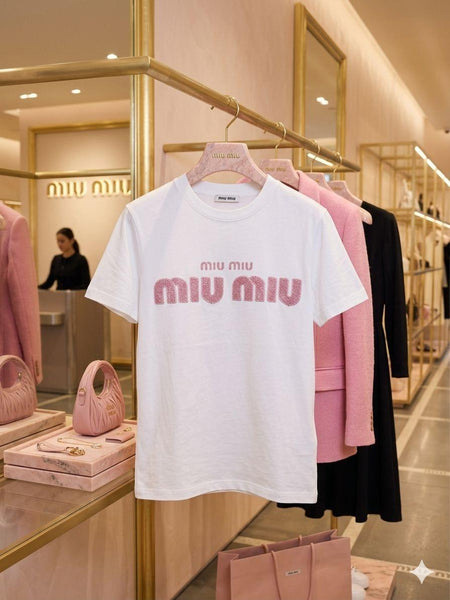 Women Premium White Towel Logo T-Shirt Stylish Round Neck Half Sleeve Casual Tee