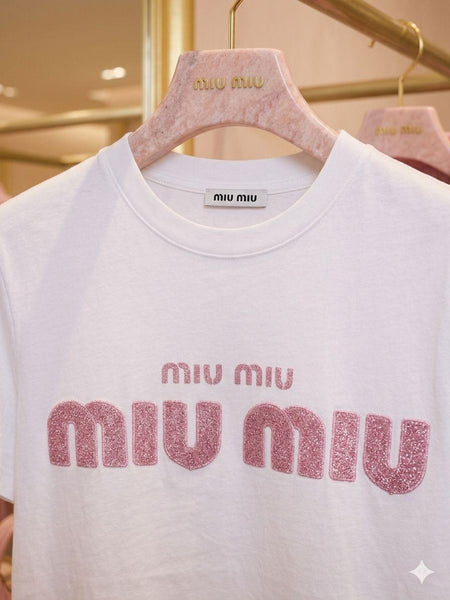 Women Premium White Towel Logo T-Shirt Stylish Round Neck Half Sleeve Casual Tee