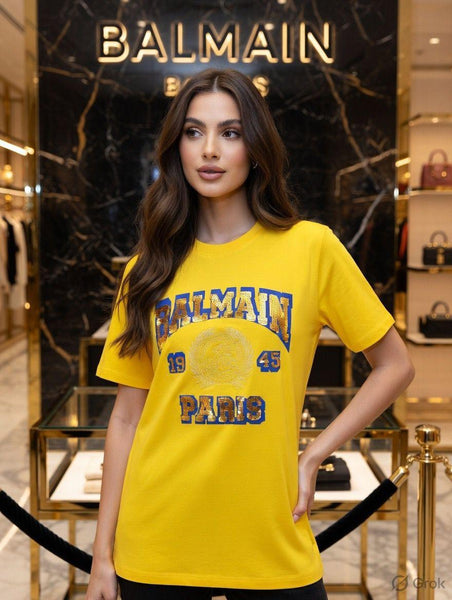 Women Premium Yellow Graphic Print T-Shirt Stylish Round Neck Half Sleeve Casual Tee