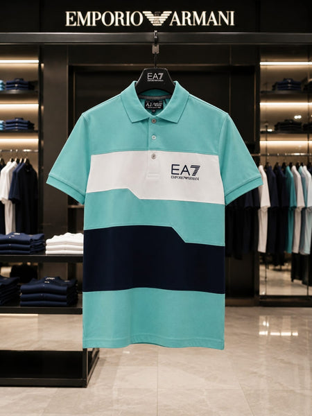 Men Premium Color Block Polo T-Shirt Smart Casual Half Sleeve Tee