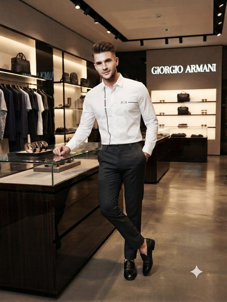 Men White Full Sleeve Casual Shirt | Premium Regular Fit  Shirt