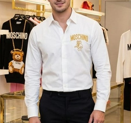 Premium Men White Full Sleeve Casual Shirt with Chest Detail