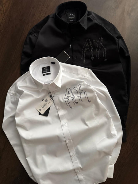 Men Premium Solid Full Sleeve Formal Shirt with Premium Detail (Available in White & Black)