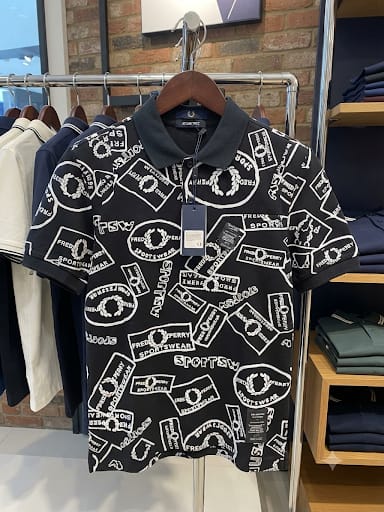 Men Black Graphic Print Polo T-Shirt | Premium Regular Fit | Short Sleeve Casual Polo