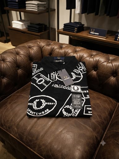 Men Black Graphic Print Polo T-Shirt | Premium Regular Fit | Short Sleeve Casual Polo