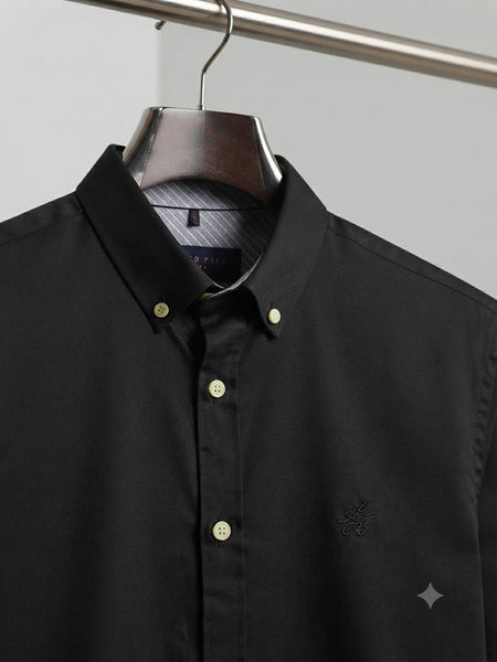 Men Premium Black Full Sleeve Button-Down Formal Shirt