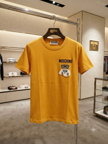 Men Premium Mustard Yellow Crew Neck Half Sleeve T-Shirt