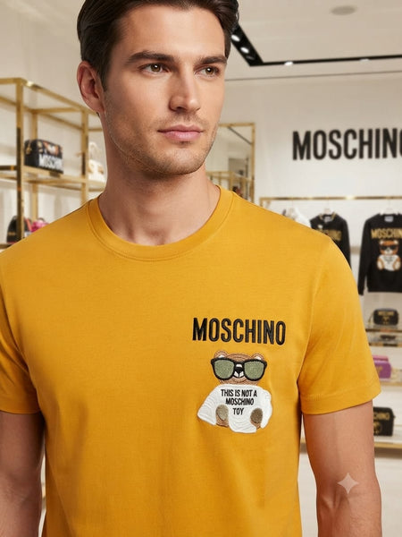 Men Premium Mustard Yellow Crew Neck Half Sleeve T-Shirt