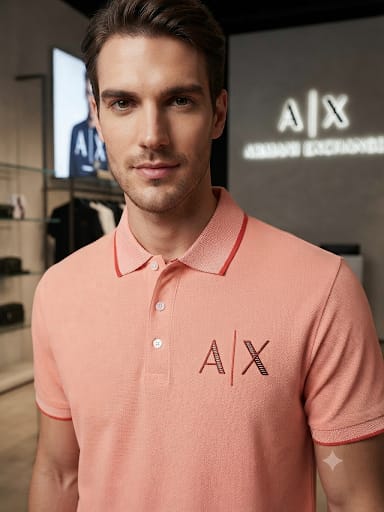 Men Premium Peach Polo T-Shirt – Regular Fit Casual Polo Shirt