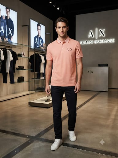 Men Premium Peach Polo T-Shirt – Regular Fit Casual Polo Shirt