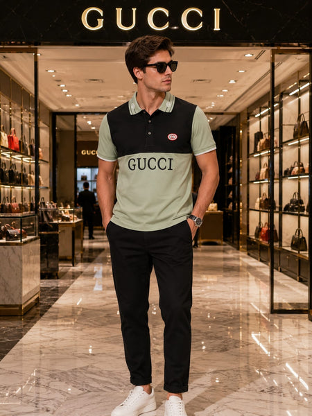 Premium Color Block Polo T-Shirt for Men | Casual Polo Tee