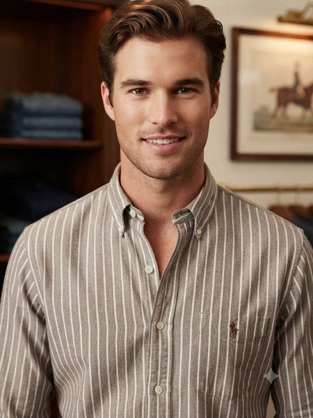 Premium Men's Vertical Stripe Full Sleeve Shirt | Regular Fit Casual Formal Shirt
