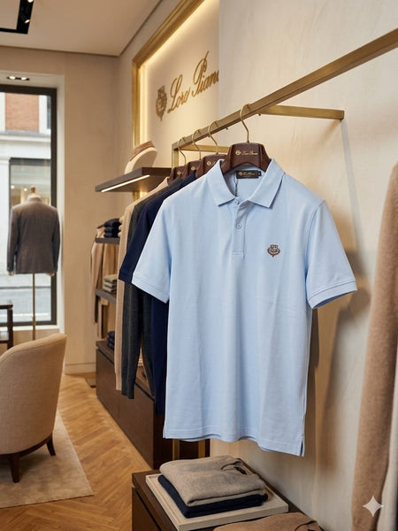 Men Premium Sky Blue Polo T-Shirt | Classic Fit | Half Sleeves