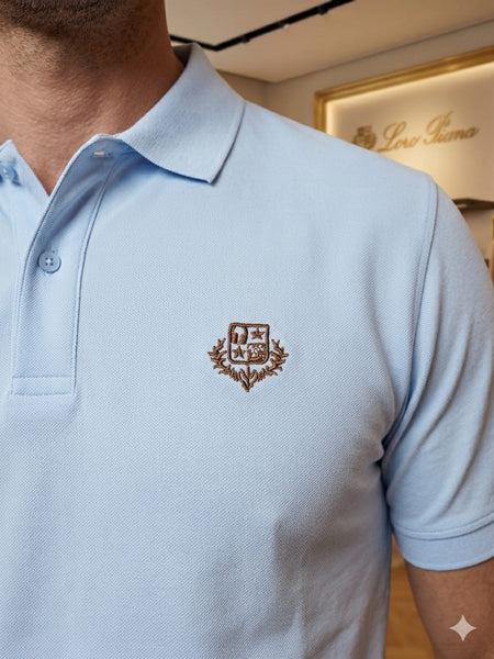 Men Premium Sky Blue Polo T-Shirt | Classic Fit | Half Sleeves
