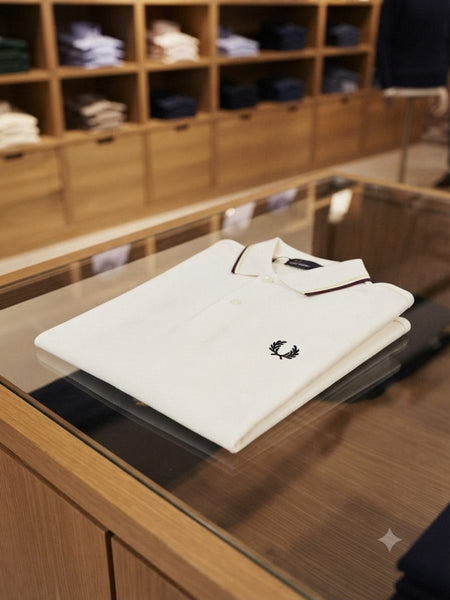 Premium Men White Polo T-Shirt with Contrast Tipping | Classic Regular Fit