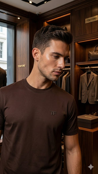 Premium Men Solid Crew Neck T-Shirt – Soft Regular Fit | Brown