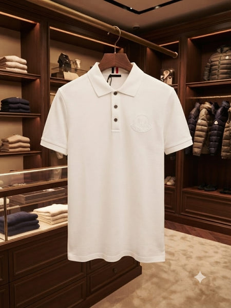 Premium Men Solid Polo T-Shirt – Soft Regular Fit | White