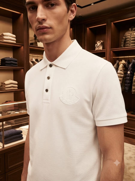 Premium Men Solid Polo T-Shirt – Soft Regular Fit | White