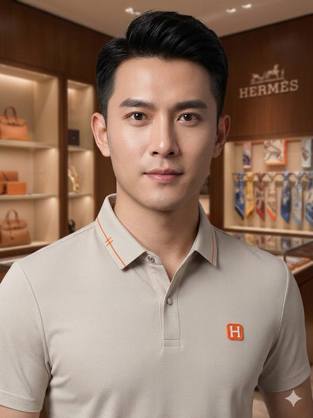 Men Premium Off-White Polo T-Shirt with Contrast Collar & Embroidered Logo | Short Sleeve Polo