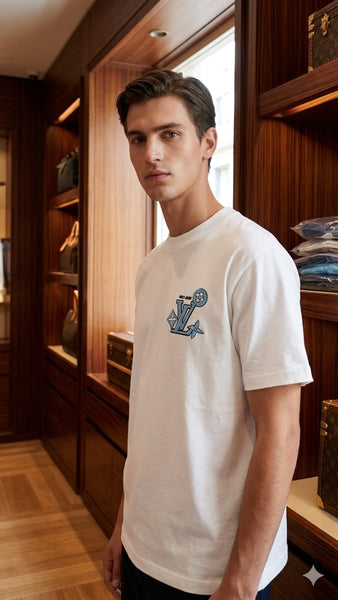 Men's Premium White Graphic Print T-Shirt | Soft Cotton Crew Neck Short Sleeve Tee